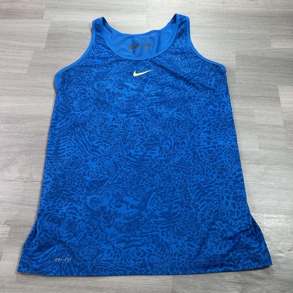 Nike Other - Nike Pro Combat Dri-FIT Tank Top Mens Large Blue Animal 412580-406